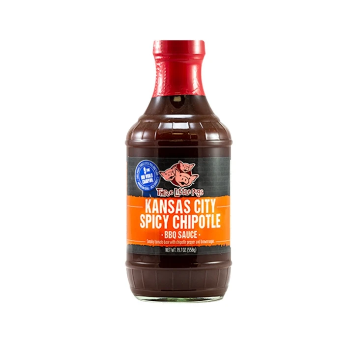 Three Little Pigs Kansas City Spicy Chipotle BBQ Sauce 19.7oz 3 Three Little Pigs Kansas City Spicy Chipotle BBQ Sauce 19.7oz
