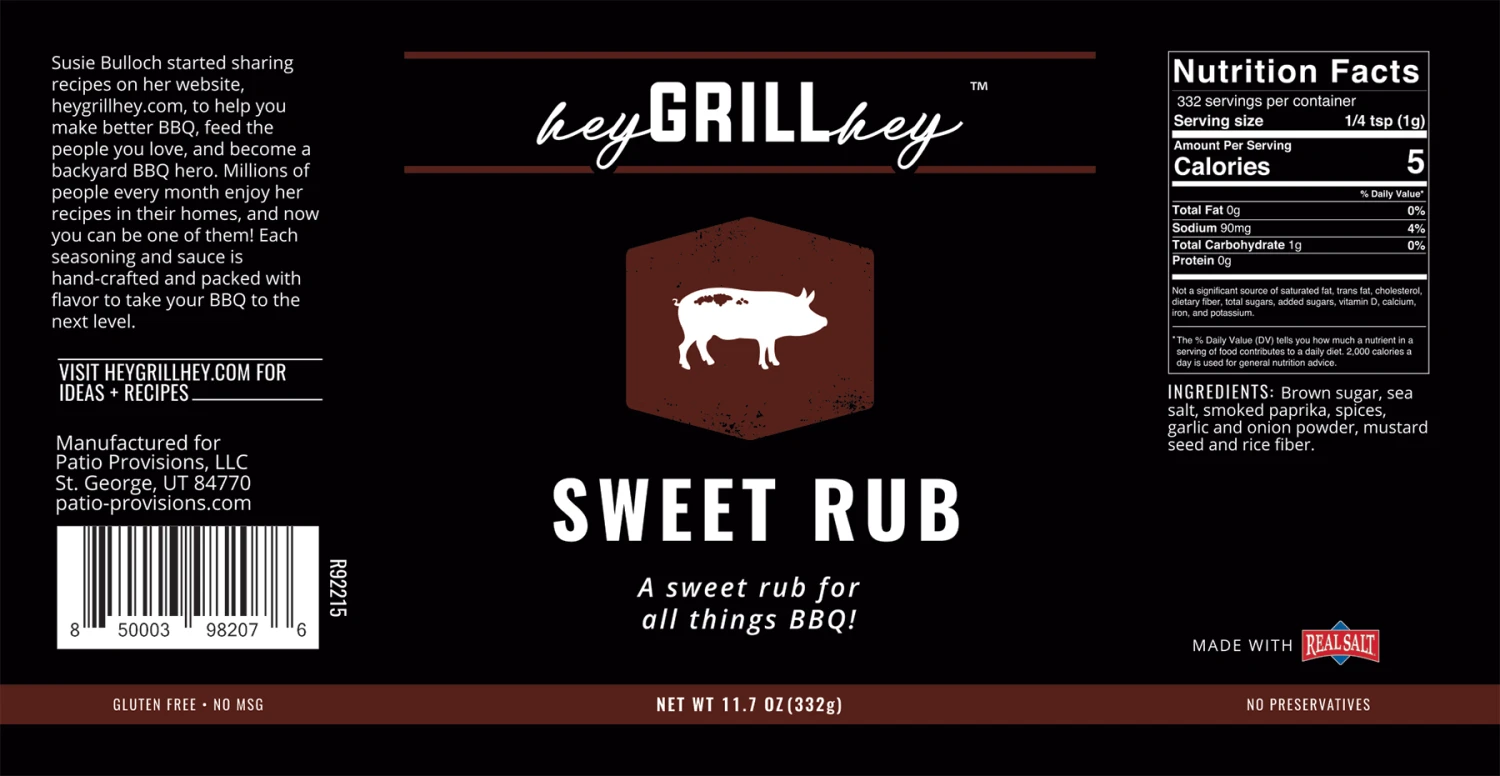 Hey Grill Hey Sweet Rub 11.7 Oz 4 Hey Grill Hey Sweet Rub 11.7 Oz - Afbeelding 2