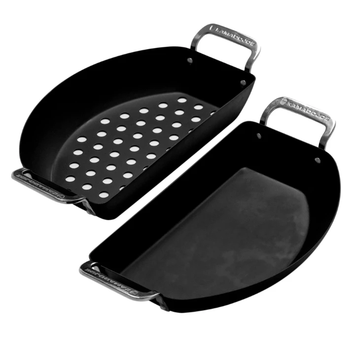 Kamado Joe Karbon Steel Half Moon Pan Set 3 Kamado Joe Karbon Steel Half Moon Pan Set