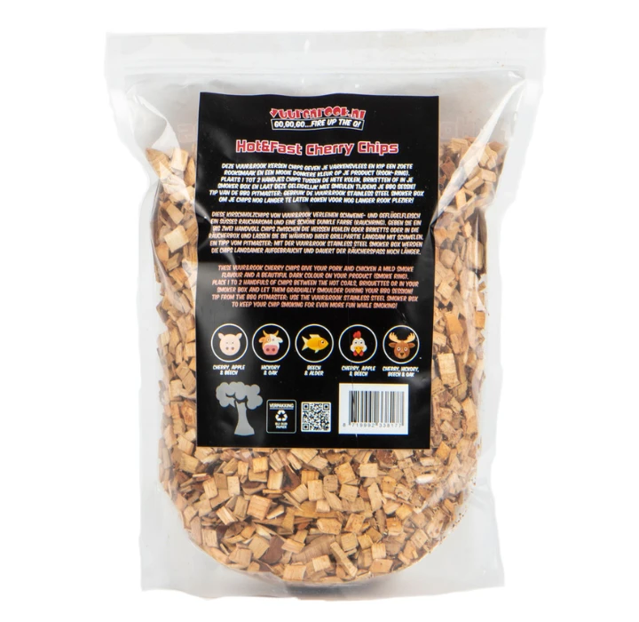 Vuur&Rook Hot&Fast Kersen Chips 1,5 Kg 4 Vuur&Rook Hot&Fast Kersen Chips 1,5 Kg - Afbeelding 2