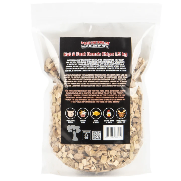 Vuur&Rook Hot&Fast Beuken Chips 1,5 Kg 4 Vuur&Rook Hot&Fast Beuken Chips 1,5 Kg - Afbeelding 2