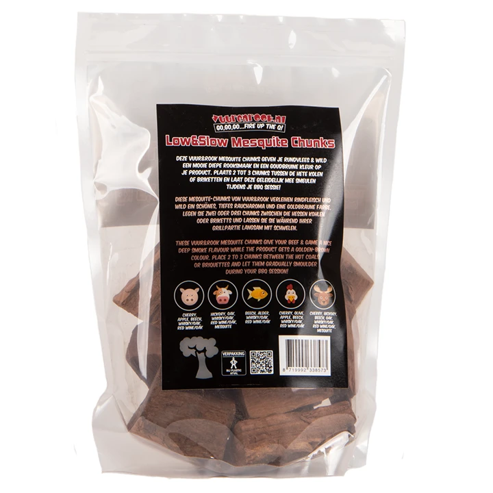 Vuur&Rook Low&Slow Mesquite Chunks 1,5 Kg 4 Vuur&Rook Low&Slow Mesquite Chunks 1,5 Kg - Afbeelding 2
