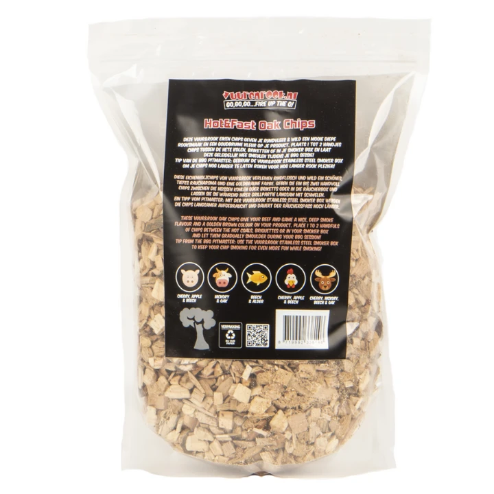 Vuur&Rook Hot&Fast Eiken Chips 1,5 Kg 4 Vuur&Rook Hot&Fast Eiken Chips 1,5 Kg - Afbeelding 2